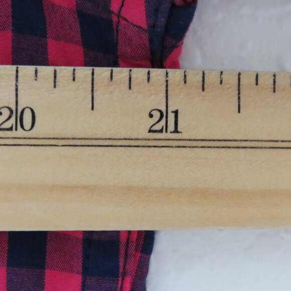 Cactus Man* Men's Short Sleeve Button Down Curved Hem Checkered Shirt~ Medium - Picture 8 of 13